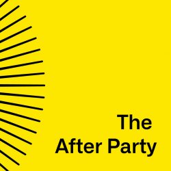 A yellow square with the words THE AFTER PARTY